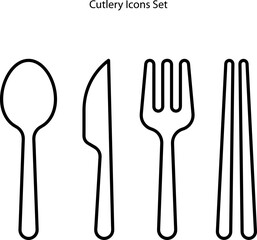 cutlery icons isolated on white background from kitchen collection with outline style. cutlery icon trendy and modern cutlery symbol for logo, web, app, UI. cutlery icon simple sign.