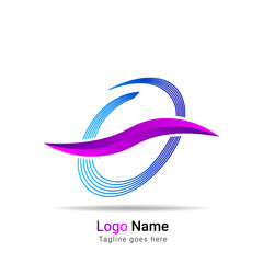 O letter logo in colorful line stroke minimal design for personal and corporate identity. Letter O abstract line vector logotype