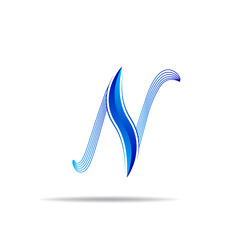 N letter logo in colorful line stroke minimal design for personal and corporate identity. Letter N abstract line vector logotype