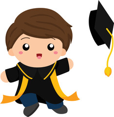 Happy Graduation Kids Illustration vector