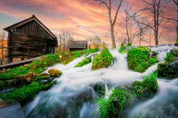 jajce north of bosnia beautiful green nature and many waterfalls and lakes