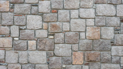 old stone wall background, front view