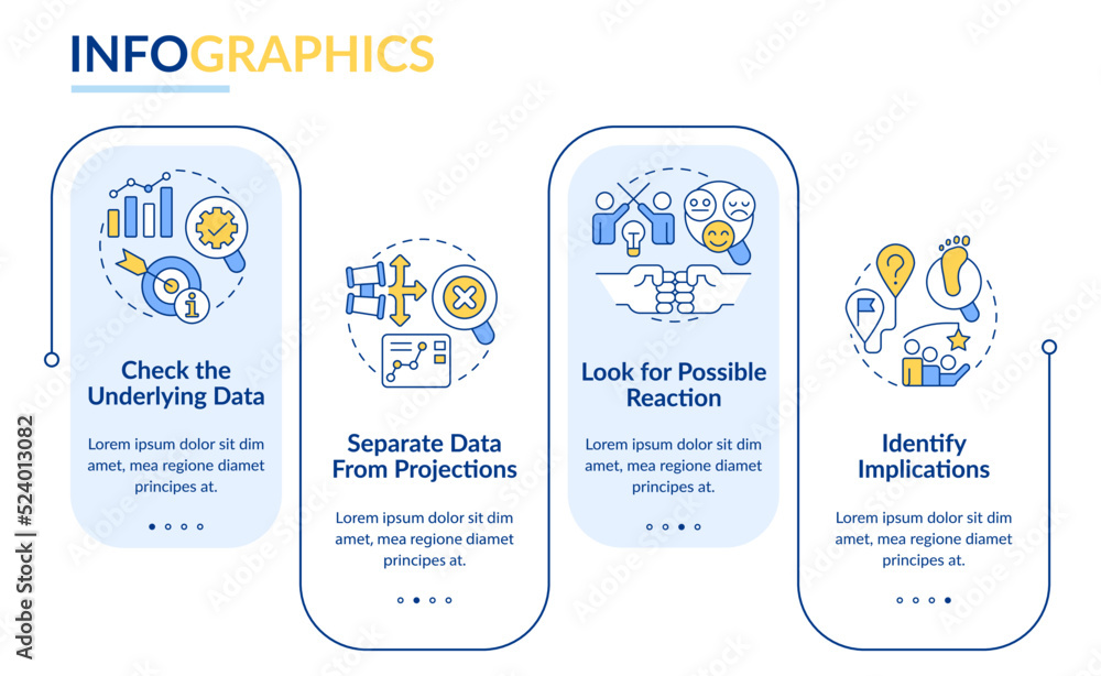 Poster trend evaluation rectangle infographic template. management. data visualization with 4 steps. editab