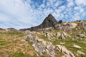 Fototapeta na wymiar Climbing towards the Anayet Peak, Huesca, Pyrenees. 