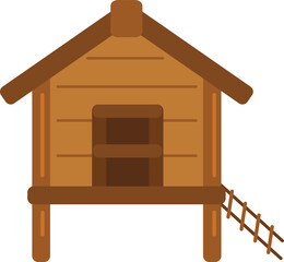 Cute Chicken House Illustration Vector © peekadillie
