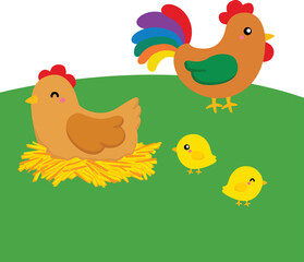 Cute Farm Animal Illustration Vector