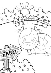 Cute Farm Animal Coloring Pages A4 for Kids and Adult
