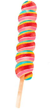 Stick candy illustration watercolor style