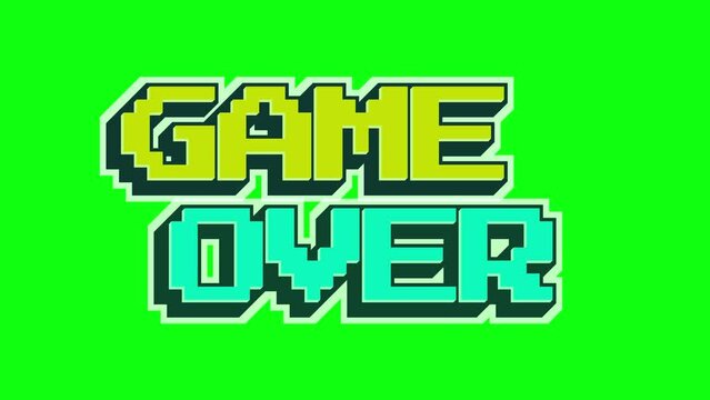 Game over video footage on a green screen background
