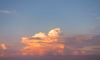 Beautiful sunset sky with clouds

