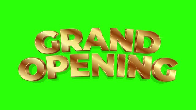 Gold Grand opening video footage on a green screen background