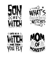 Halloween lettering typography set. Happy Halloween typography Design.