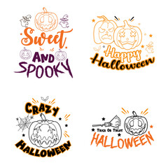 Halloween lettering typography set. Happy Halloween typography Design.