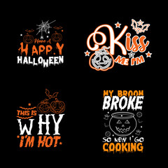 Halloween lettering typography set. Happy Halloween typography Design.