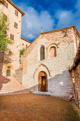 Fototapeta na wymiar S.Stefano (Saint Stephen) medieval church in Assisi charming historical center