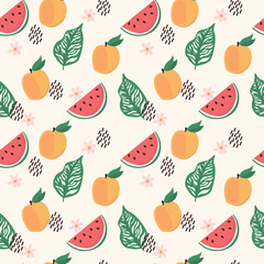 Seamless pattern with fresh friut