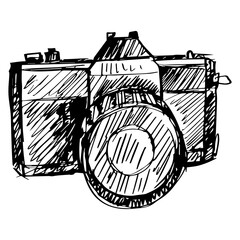 Hand drawn Illustration  vintage camera