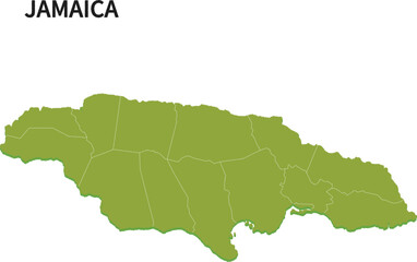 ジャマイカ/JAMAICAの地域区分イラスト