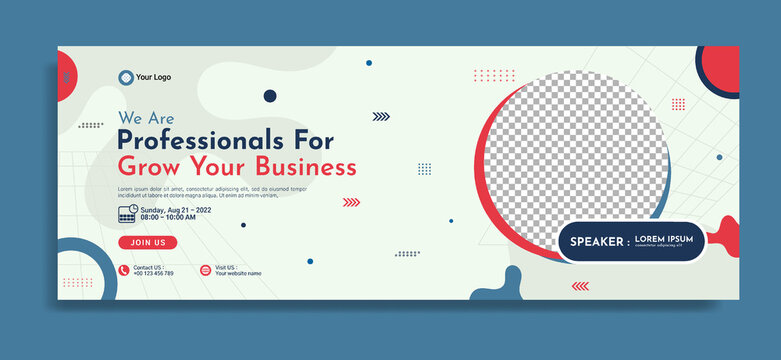 Business webinar horizontal banner template design. Very suitable for online class programs, marketing, etc.