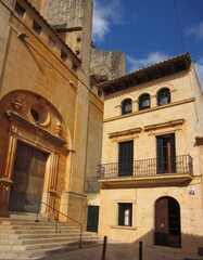 Fototapeta na wymiar The parish church of Santanyí, Església de Sant Andreu, Mallorca, Spain