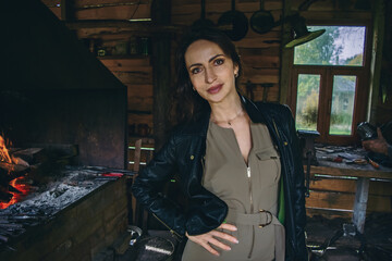 Woman in blacksmith shop