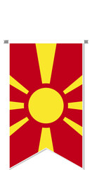 North Macedonia flag in soccer pennant.
