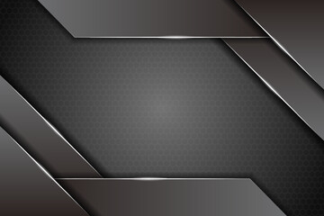 Abstract Metallic Modern 3D Overlap Glossy Grey Background Template