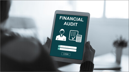 Financial audit concept on a tablet