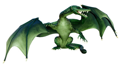 Fototapeta premium 3D Rendering Fairy Tale Dragon on White