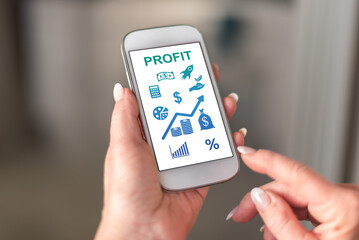 Profit concept on a smartphone