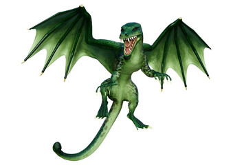 Fototapeta premium 3D Rendering Fairy Tale Dragon on White