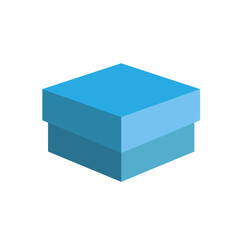 cardboard gift box blue jpeg image jpg illustration. gift box made of blue  cardboard with a lid. Illustration isolated on white background