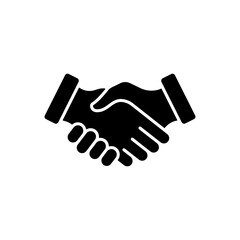 Obraz premium Handshake Partnership Professional Silhouette Icon. Hand Shake Business Deal Black Pictogram. Cooperation Team Agreement Finance Meeting Icon. Isolated Vector Illustration