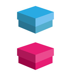 cardboard gift box colored jpeg image jpg illustration. gift box made of colored  cardboard with a lid. Illustration isolated on white background

