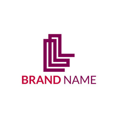 simple modern double L logo design, suitable for any companies logo with letter L as initials