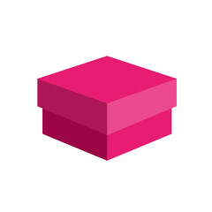 cardboard gift box pink jpeg image jpg illustration. gift box made of pink cardboard with a lid. Illustration isolated on white background

