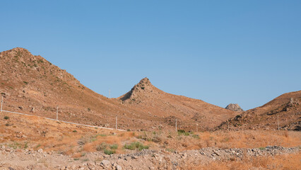 mountain landscape and electricity poles background