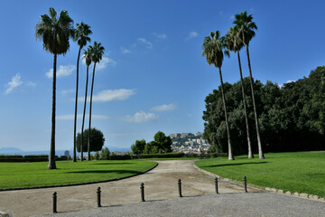 View of Capodimonte public park in Naples, Italy.