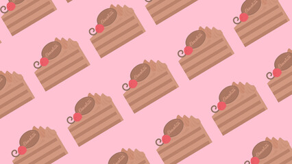 chocolate sponge cake wallpaper♪