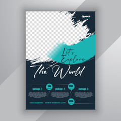 Travel flyer design for vacation tour agency. Summer travel and tourism flyer or poster and Business brochure template design.