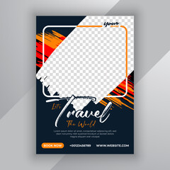 Travel flyer design for vacation tour agency. Summer travel and tourism flyer or poster and Business brochure template design.