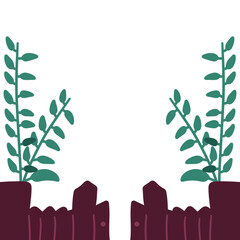 fence with green leaf
