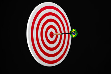 Dart with Brazilian flag on center target