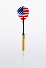 Dart with American flag on white background