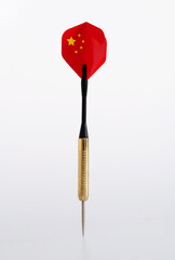 Dart with Chinese flag on white background
