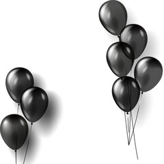 black balloons isolated.