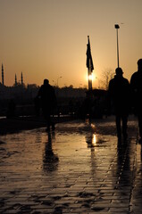 silhouette of a person in the sunset