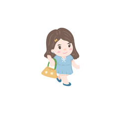 cute woman holding bag