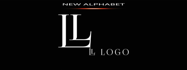 Monogram LL LOGO Abstract Fashion font alphabet. Minimal modern urban fonts for logo, brand etc. Typography typeface uppercase lowercase and number. vector illustration