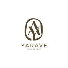 Letter YA texture grunge logotype. Initial A and Y wood texture logo design. Luxury font creative monogram wooden plank font